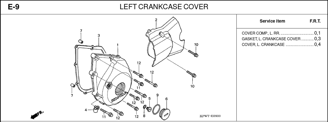 E-9 Left Crankcase Cover – Katalog Suku Cadang Honda Kirana