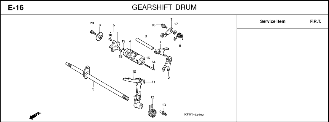 E-16 Gearshift Drum – Katalog Suku Cadang Honda Kirana