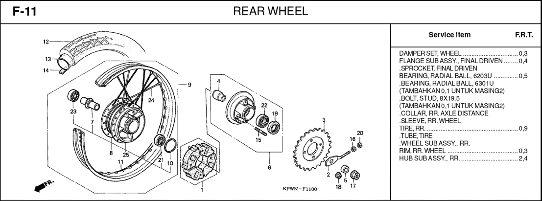 F-11 Rear Wheel – Katalog Suku Cadang Honda Kirana