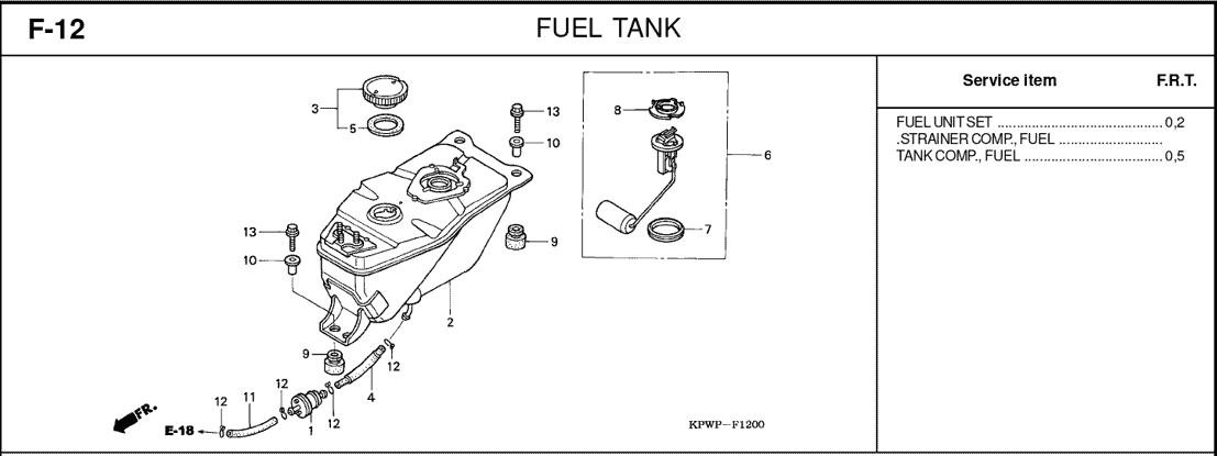 F-12 Fuel Tank – Katalog Suku Cadang Honda Kirana