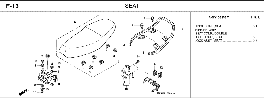 F-13 Seat – Katalog Suku Cadang Honda Kirana