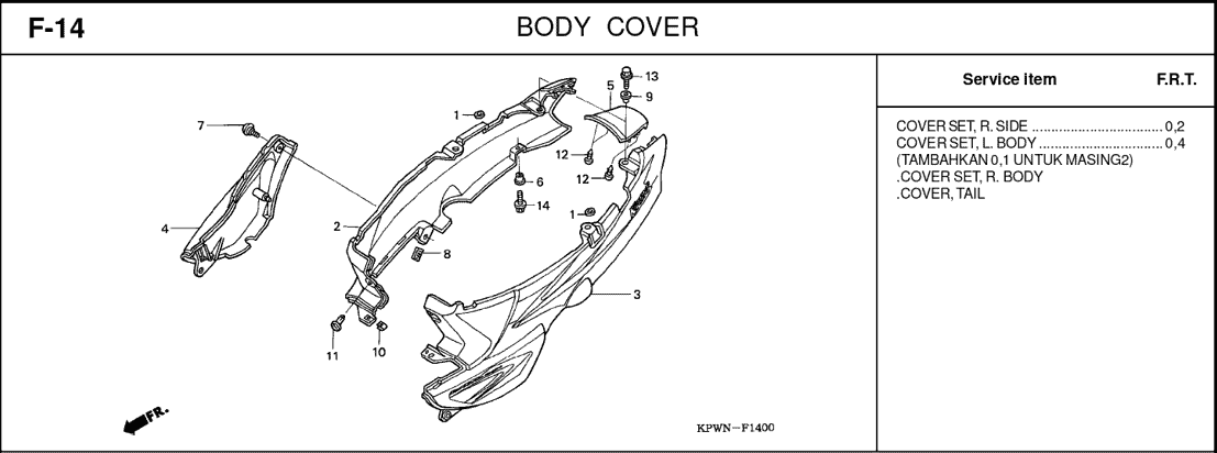 F-14 Body Cover – Katalog Suku Cadang Honda Kirana