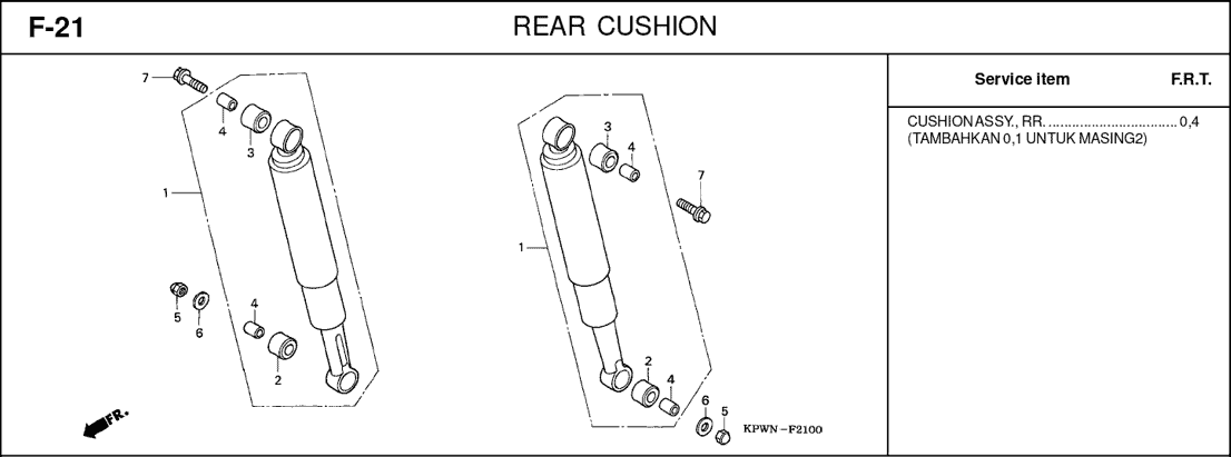 F-21 Rear Cushio – Katalog Suku Cadang Honda Kirana