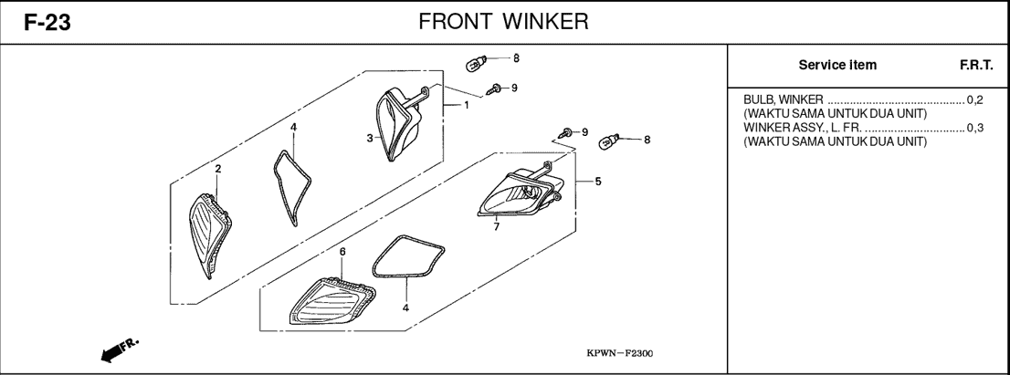 F-23 Front Winker – Katalog Suku Cadang Honda Kirana