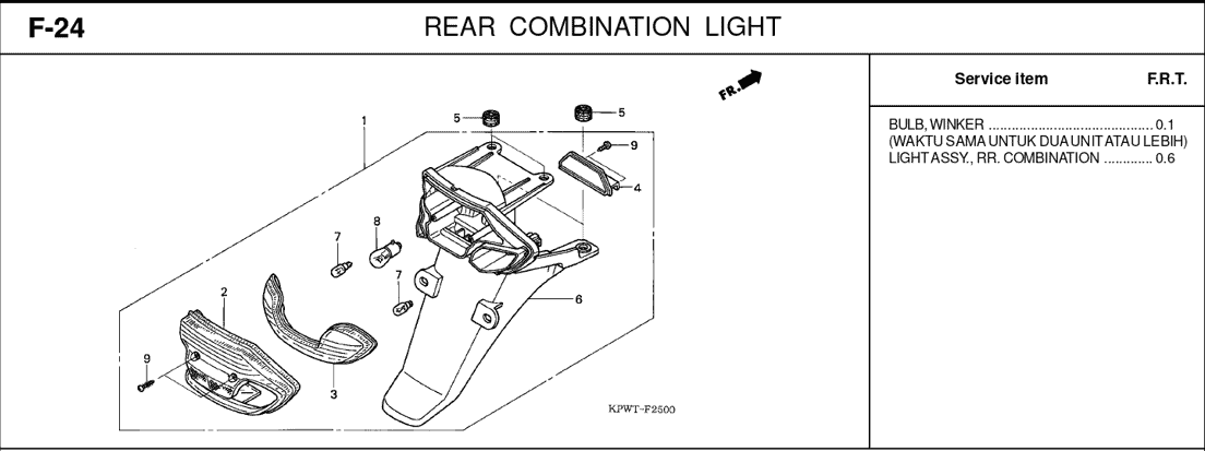 F-24 Rear Combination Light – Katalog Suku Cadang Honda Kirana