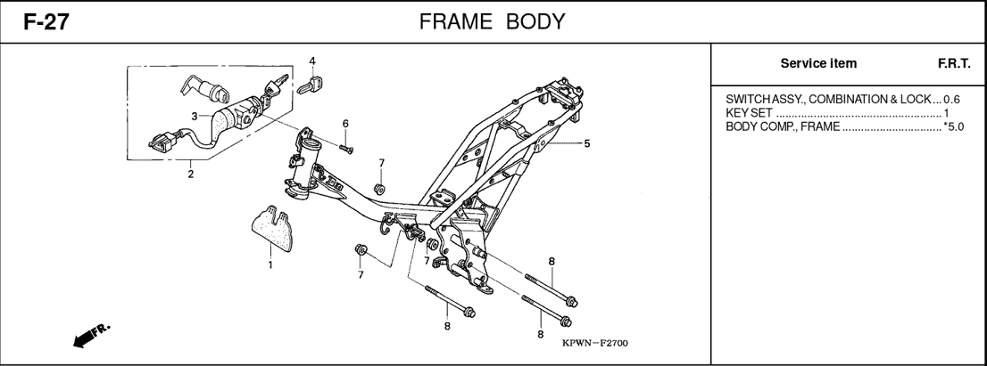 F-27 Frame Body – Katalog Suku Cadang Honda Kirana