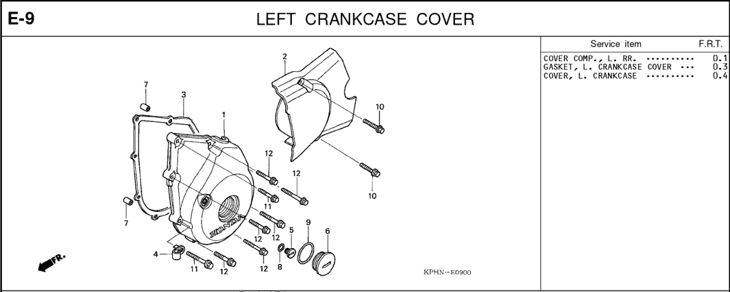 E-9 Left Crankcase Cover – Katalog Suku Cadang Honda Karisma