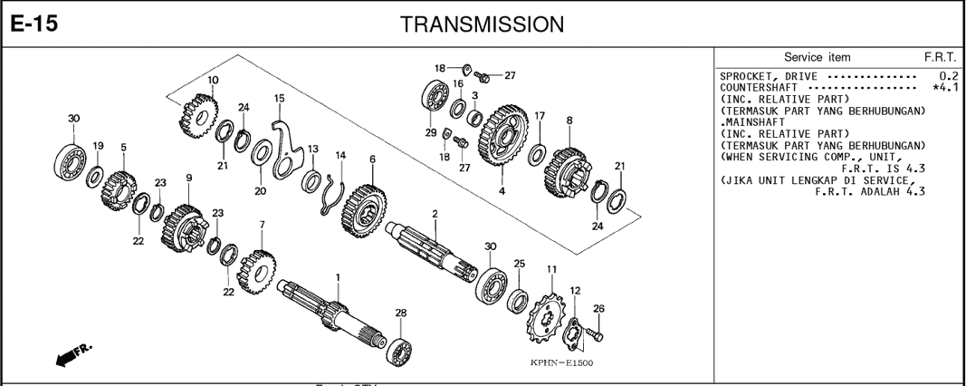 E-15 Transmission – Katalog Suku Cadang Honda Karisma