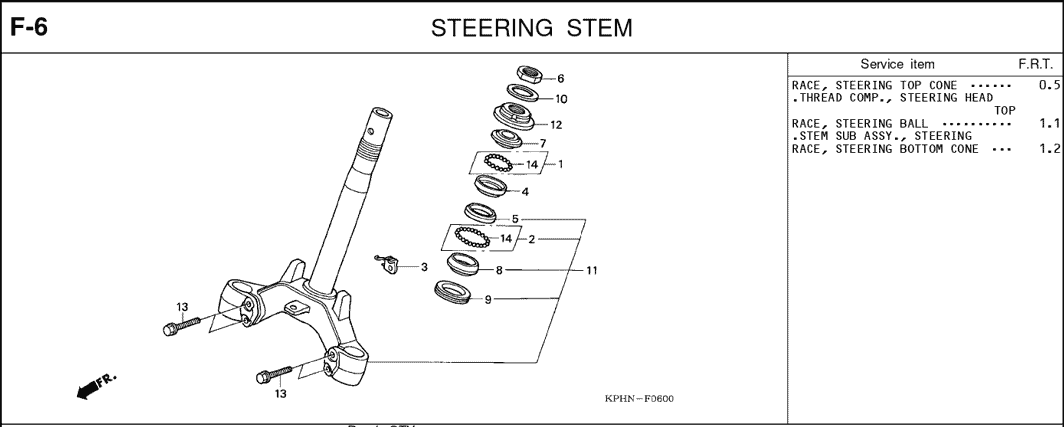 F-6 Steering Stem – Katalog Suku Cadang Honda Karisma