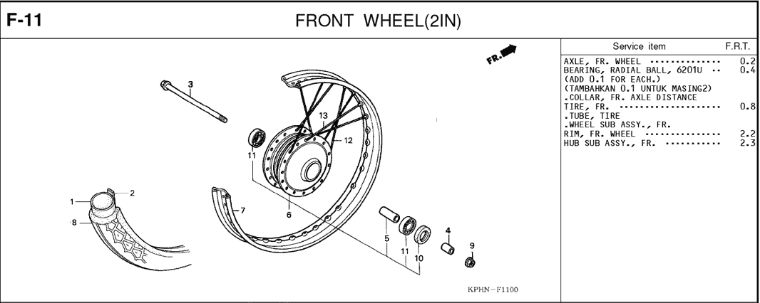 F-11 Front Wheel 2in – Katalog Suku Cadang Honda Karisma