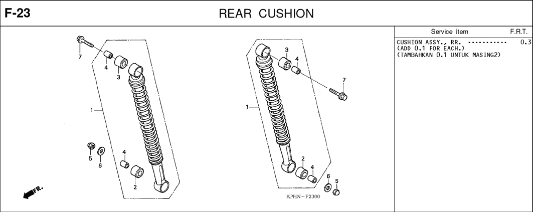 F-23 Rear Cushion – Katalog Suku Cadang Honda Karisma