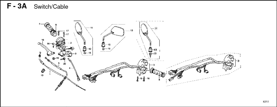 F-3A Switch Cable – Katalog Suku Cadang Honda Supra 100