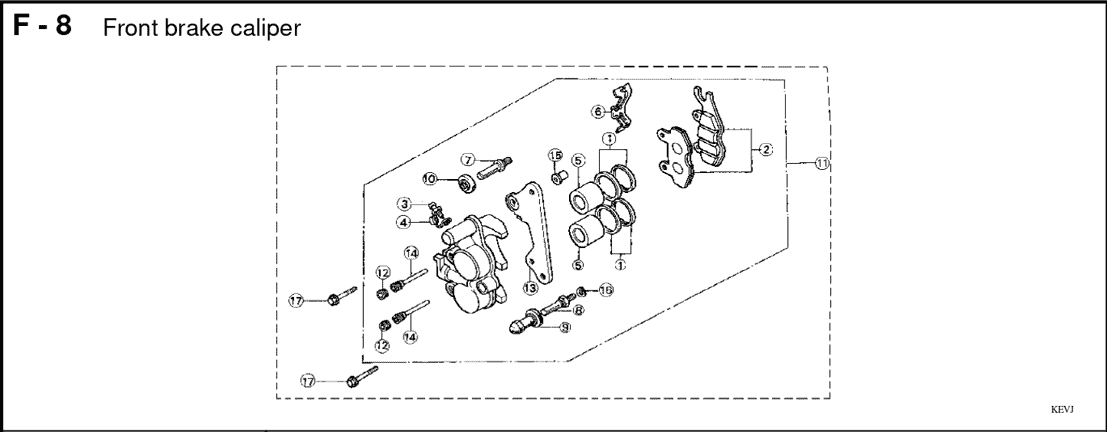 F-8 Front Brake Caliper – Katalog Suku Cadang Honda Supra 100