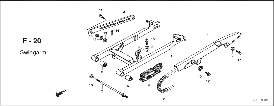 F-20 Swingarm – Katalog Suku Cadang Honda Supra 100