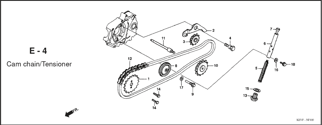 E-4 Cam Chain Tensioner – Katalog Suku Cadang Honda Supra 100