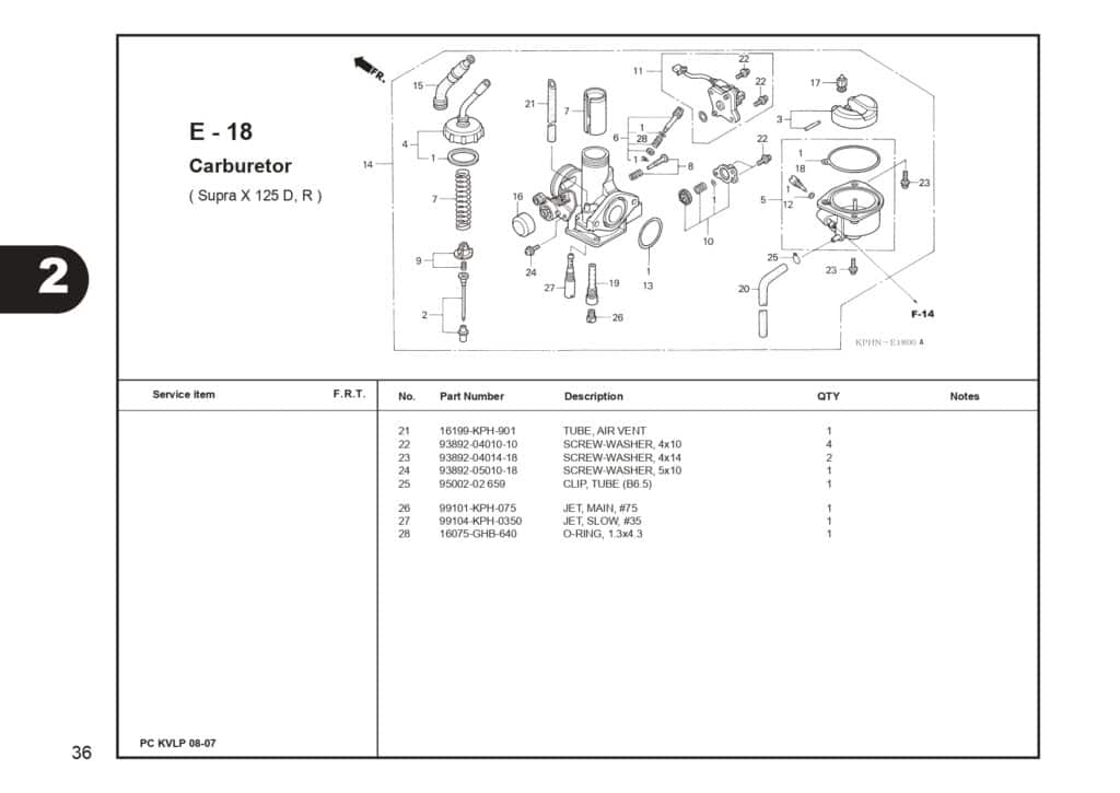 SUPRA X 125 PART CATALOG SUPRA-X 125 D SUPRA-X 125 R SUPRA-X 125 PGM-FI EDISI 13 KVL I 1 AHJ_page-0038
