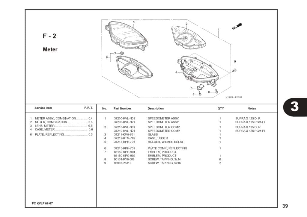 SUPRA X 125 PART CATALOG SUPRA-X 125 D SUPRA-X 125 R SUPRA-X 125 PGM-FI EDISI 13 KVL I 1 AHJ_page-0041