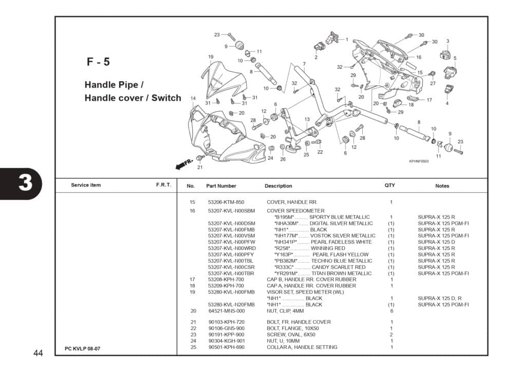 SUPRA X 125 PART CATALOG SUPRA-X 125 D SUPRA-X 125 R SUPRA-X 125 PGM-FI EDISI 13 KVL I 1 AHJ_page-0046