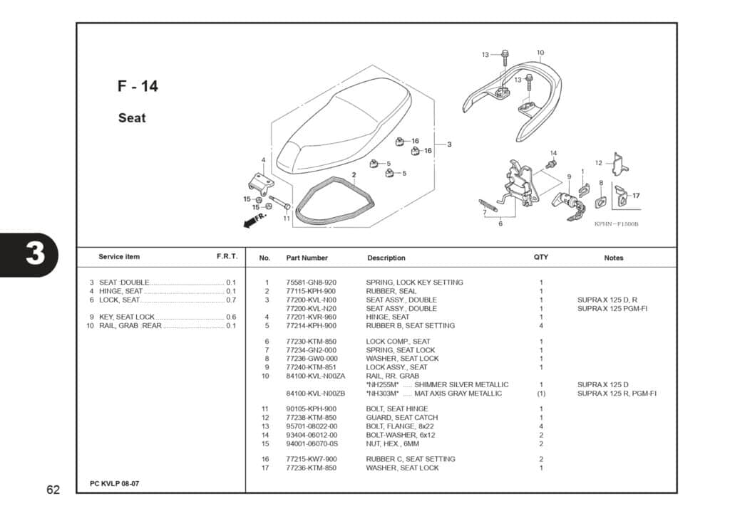 SUPRA X 125 PART CATALOG SUPRA-X 125 D SUPRA-X 125 R SUPRA-X 125 PGM-FI EDISI 13 KVL I 1 AHJ_page-0064