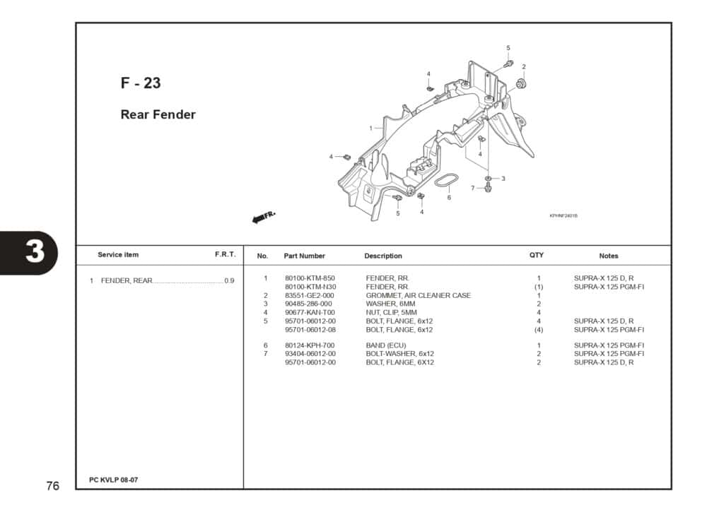 SUPRA X 125 PART CATALOG SUPRA-X 125 D SUPRA-X 125 R SUPRA-X 125 PGM-FI EDISI 13 KVL I 1 AHJ_page-0078