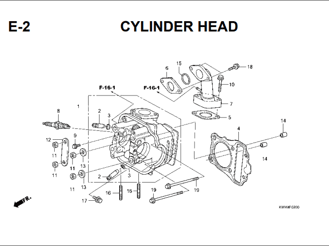 E-2 Cylinder Head – Katalog Suku Cadang Honda Revo Absolute 110 Carbu