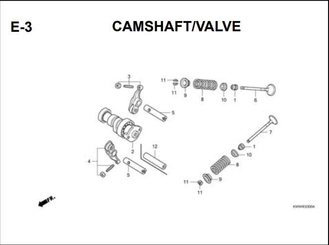 E-3 Camshaft Valve – Katalog Suku Cadang Honda Revo Absolute 110 Carbu