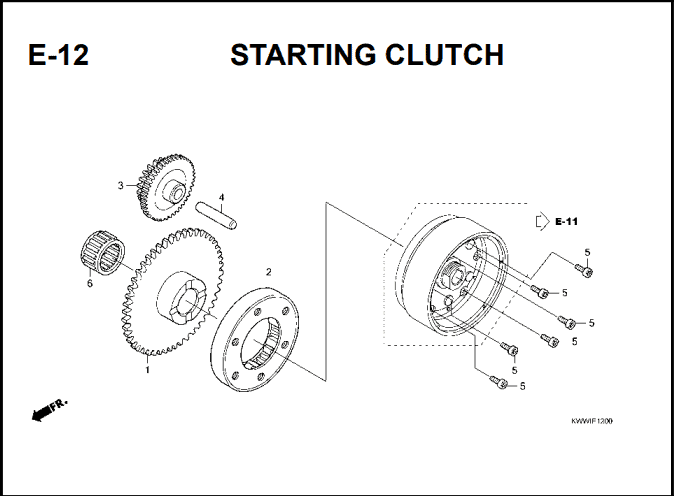 E-12 Starting Clutch – Katalog Suku Cadang Honda Revo Absolute 110 Carbu