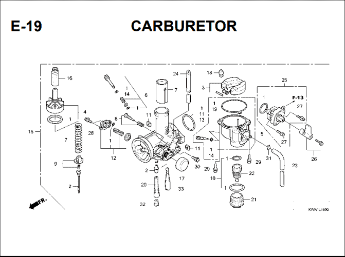 E-19 Carburetor – Katalog Suku Cadang Honda Revo Absolute 110 Carbu