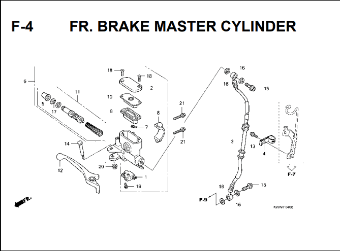 F-4 Fr Brake Master Cylinder – Katalog Suku Cadang Honda Revo Absolute 110 Carbu