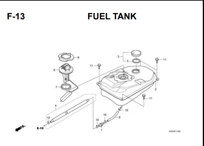 F-13 Fuel Tank – Katalog Suku Cadang Honda Revo Absolute 110 Carbu