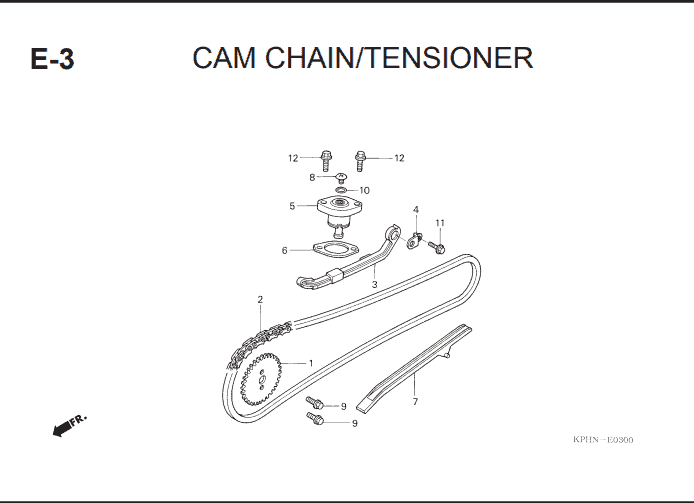 E-3 Cam Chain Tensioner – Katalog Suku Cadang Honda Supra X 125 KVL