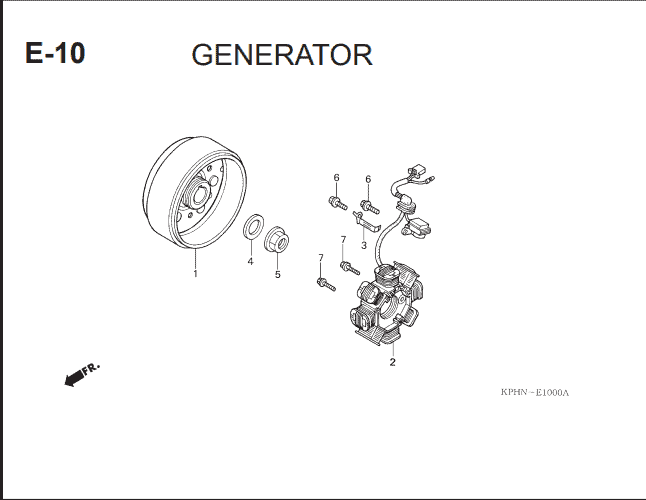 E-10 Generator – Katalog Suku Cadang Honda Supra X 125 KVL