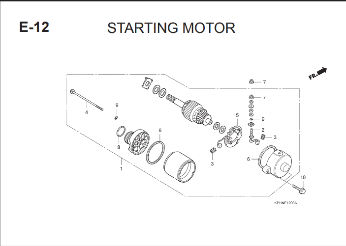 E-12 Starting Motor – Katalog Suku Cadang Honda Supra X 125 KVL