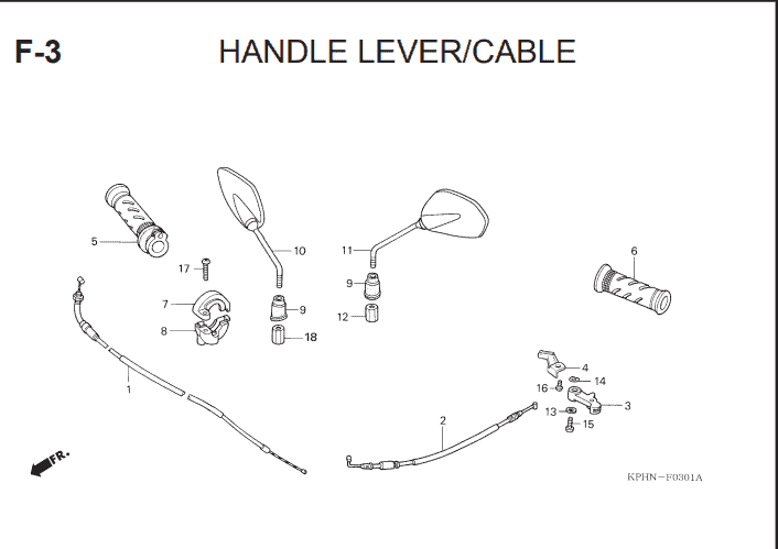 F-3 Handle Lever Cable – Katalog Suku Cadang Honda Supra X 125 KVL