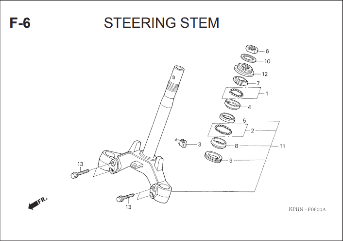 F-6 Steering Stem – Katalog Suku Cadang Honda Supra X 125 KVL