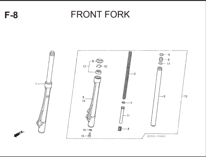 F-8 Front Fork – Katalog Suku Cadang Honda Supra X 125 KVL