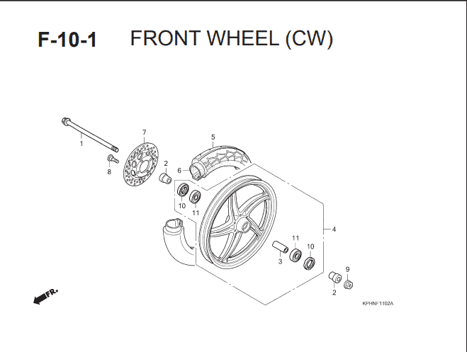 F-10-1 Front Wheel (Cast Wheel) – Katalog Suku Cadang Honda Supra X 125 KVL