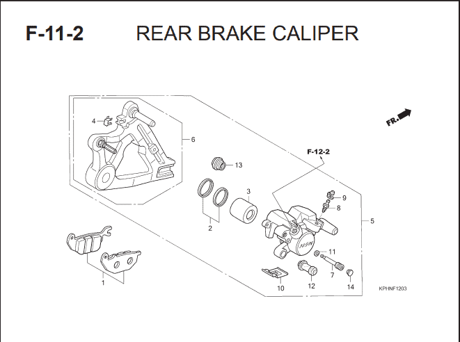 F-11-2 Rr Brake Caliper – Katalog Suku Cadang Honda Supra X 125 KVL