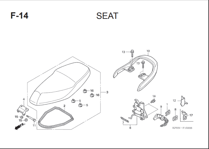 F-14 Seat – Katalog Suku Cadang Honda Supra X 125 KVL