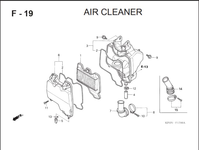 F-19 Air Cleaner – Katalog Suku Cadang Honda Supra X 125 Series