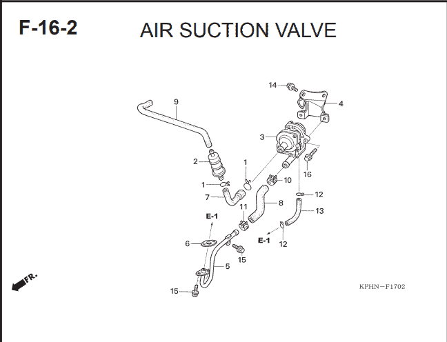 F-16-2 Air Suction Valve  (PGM F1) – Katalog Suku Cadang Honda Supra X 125 KVL