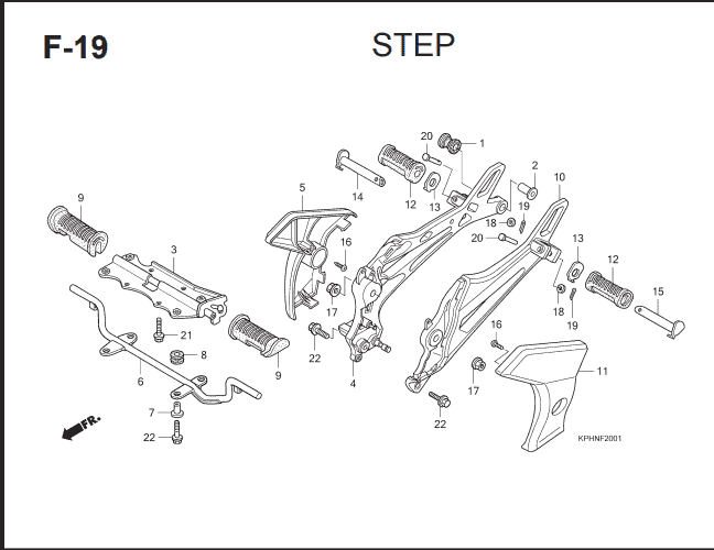 F-19 Step – Katalog Suku Cadang Honda Supra X 125 KVL