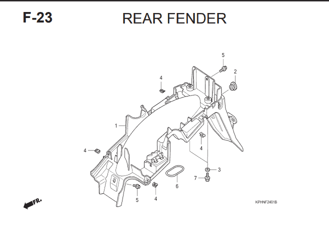 F-23 Rear Fender – Katalog Suku Cadang Honda Supra X 125 KVL