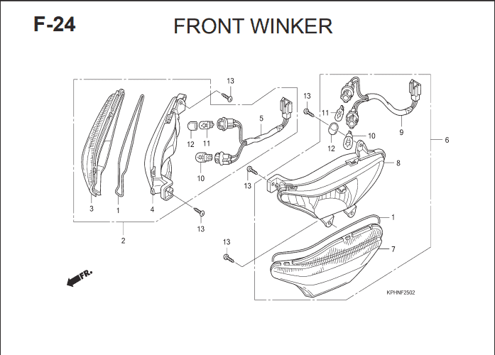 F-24 Front Winker – Katalog Suku Cadang Honda Supra X 125 KVL