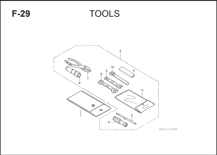 F-29 Tools – Katalog Suku Cadang Honda Supra X 125 KVL