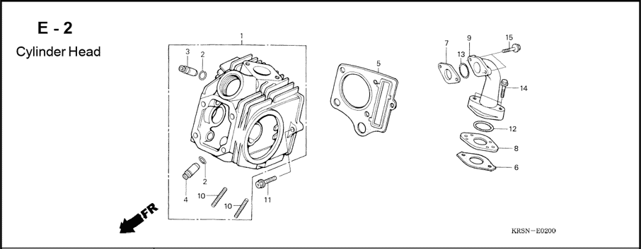 E-2 Cylinder Head – Katalog Suku Cadang Honda Astrea Legenda