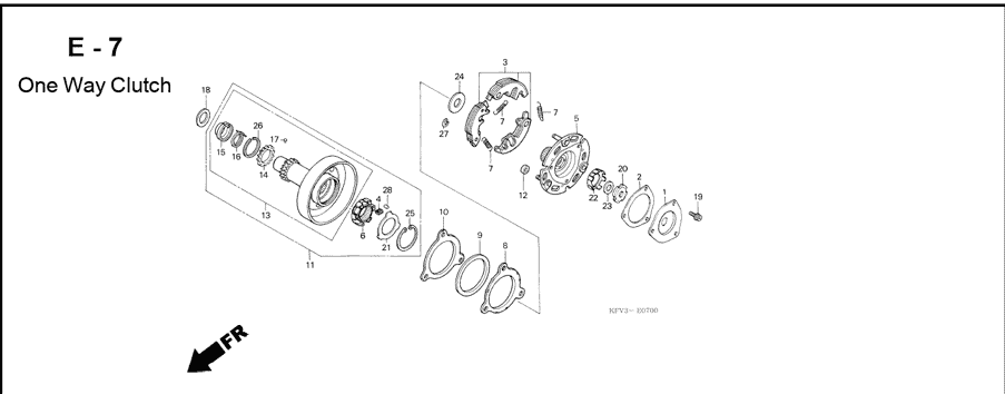 E-7 One way clutch – Katalog Suku Cadang Honda Astrea Legenda