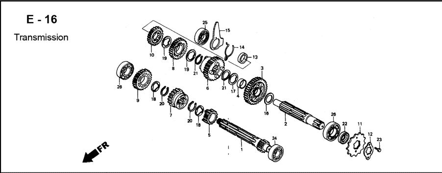 E-16 Transmission – Katalog Suku Cadang Honda Astrea Legenda