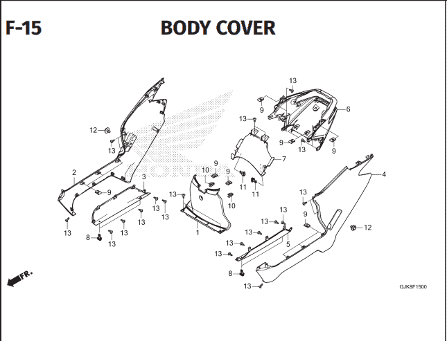 F-15 Body Cover – Katalog Suku Cadang Motor Honda EM1