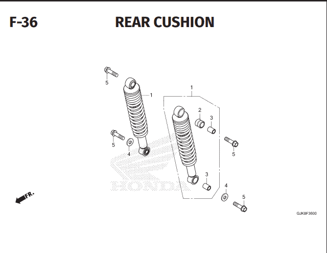 F-36 Rear Cushion – Katalog Suku Cadang Motor Honda EM1